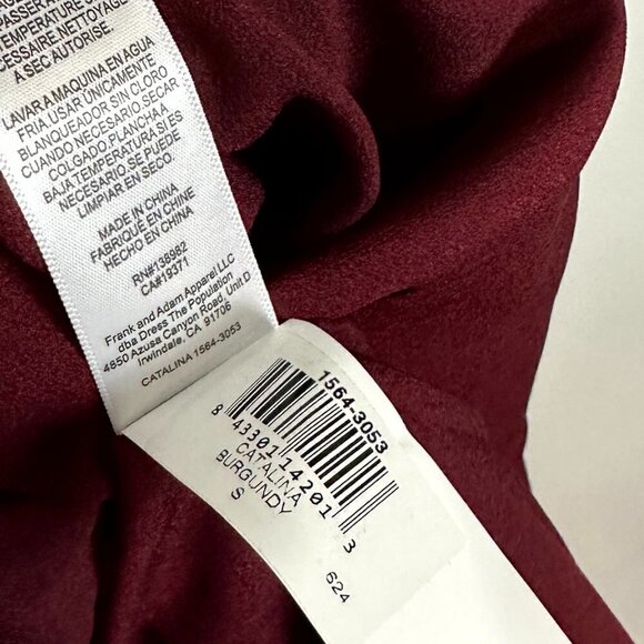 DRESS THE POPULATION Catalina Fit & Flare Cocktail Dress in Burgundy Size Small - Picture 6 of 10